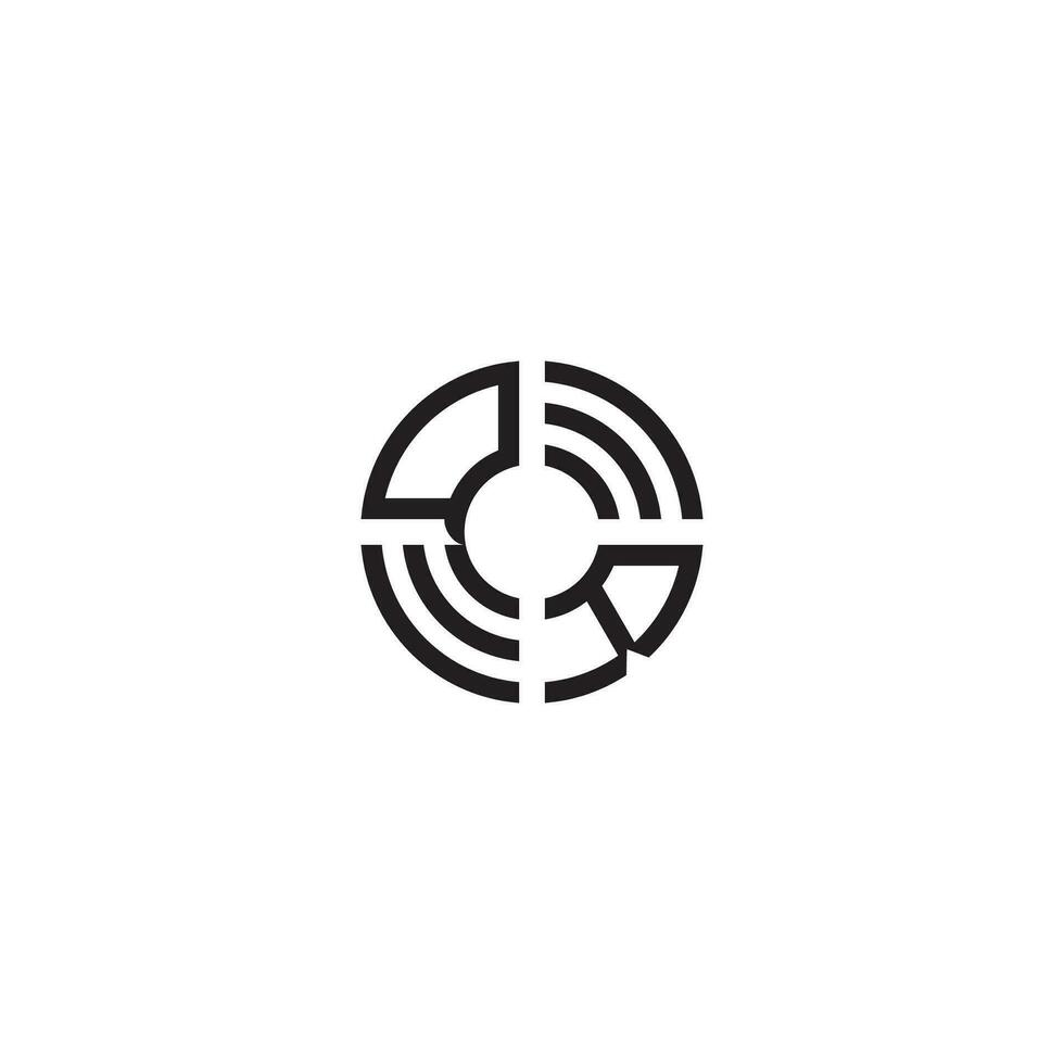rq circulo línea logo inicial concepto con alto calidad logo diseño vector