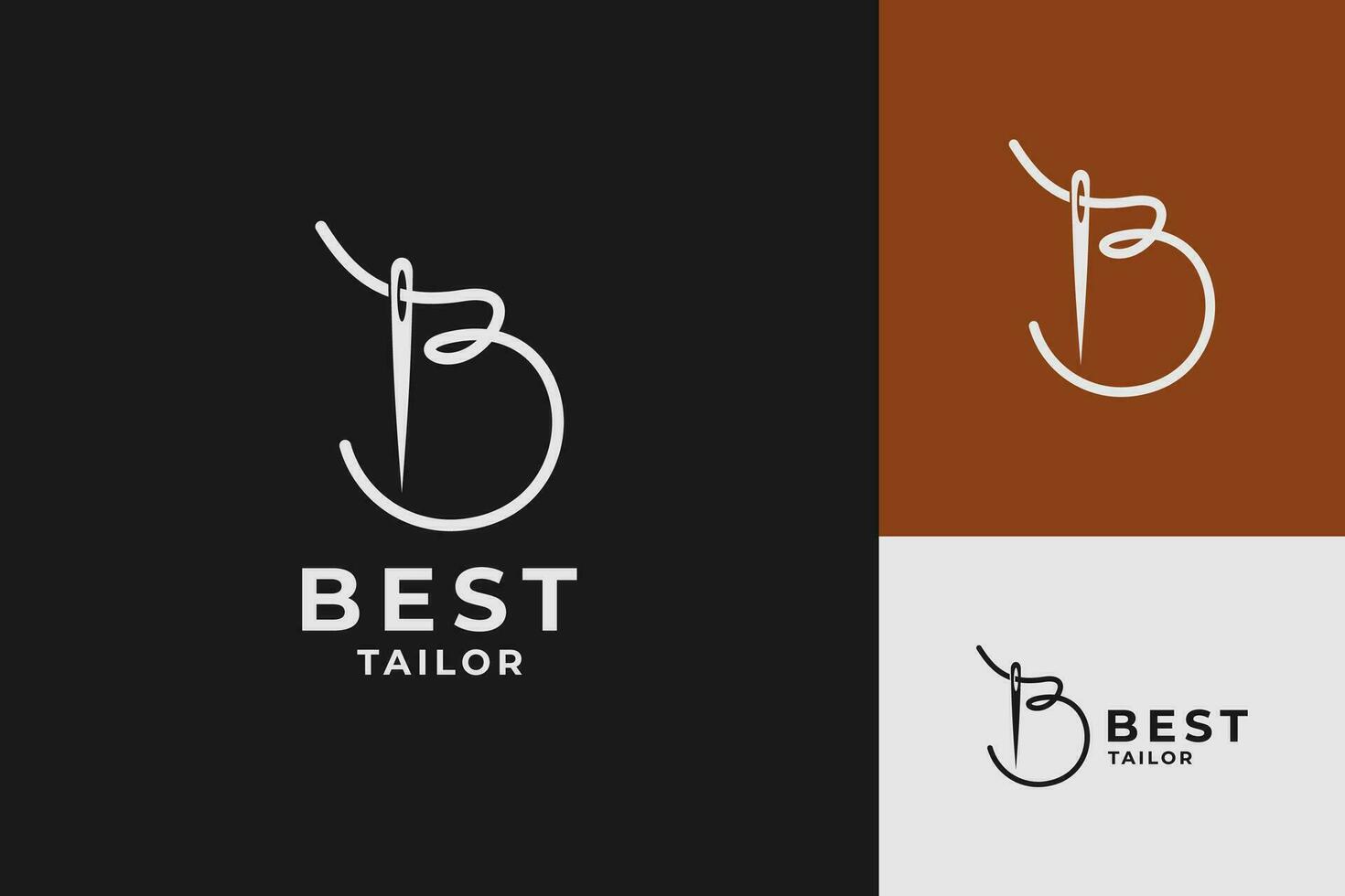 Elegant tailor needle thread flat modern minimalist vector logo design