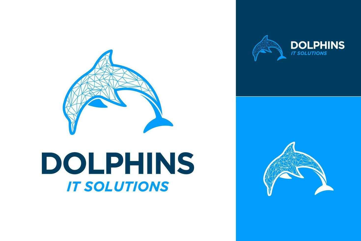 delfín tecnología nadando elemento logo diseño vector