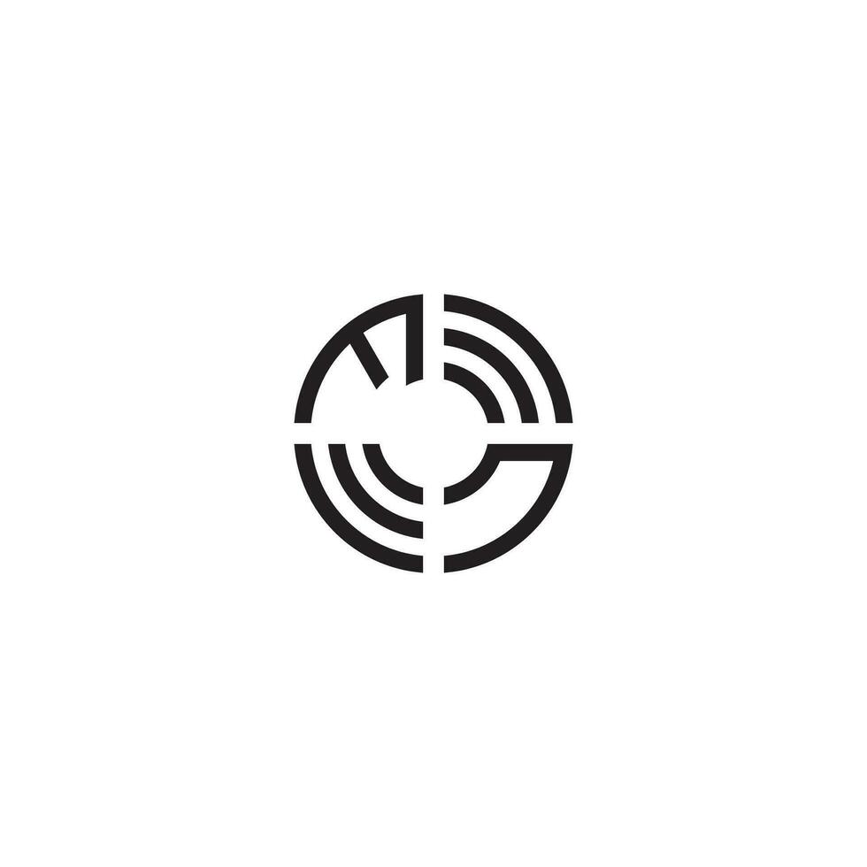 NF circle line logo initial concept with high quality logo design vector