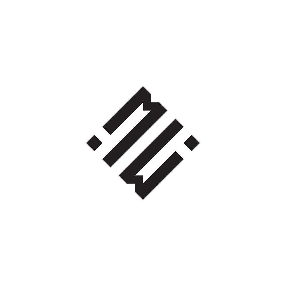 WM geometric logo initial concept with high quality logo design vector