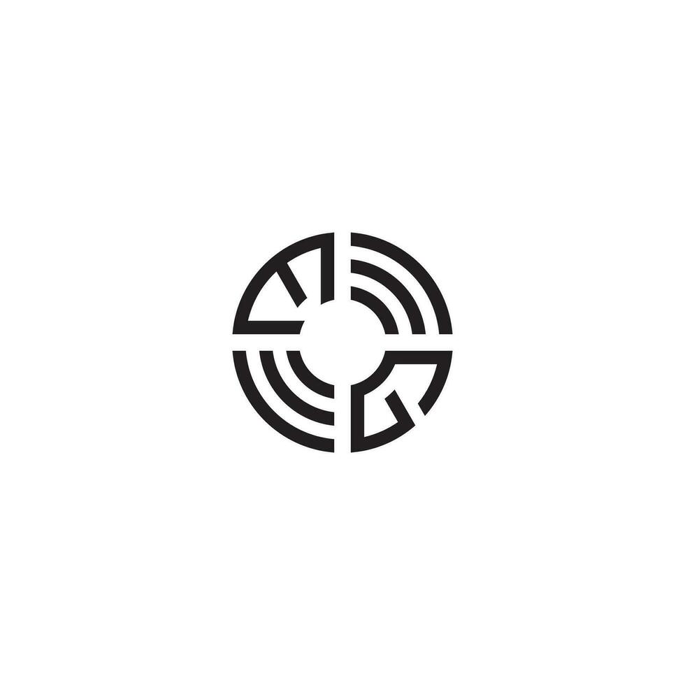 GE circle line logo initial concept with high quality logo design vector