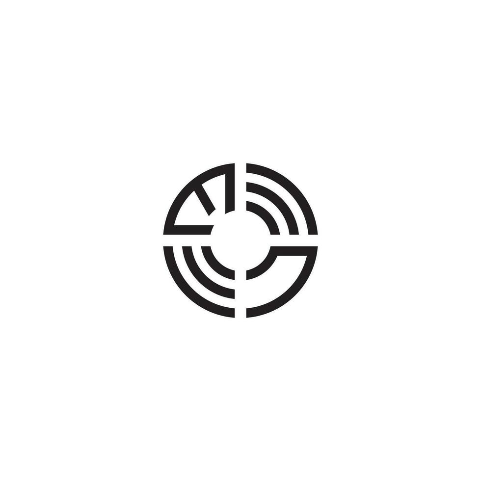 NE circle line logo initial concept with high quality logo design vector