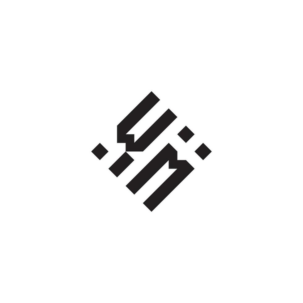 MW geometric logo initial concept with high quality logo design vector