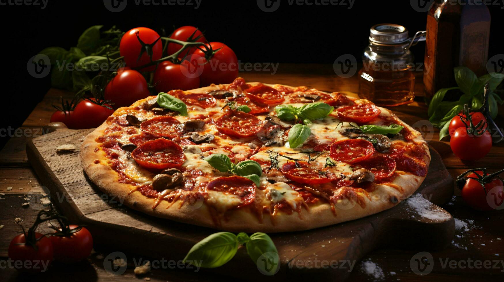 AI generated Mouthwatering and delectable pizza photo