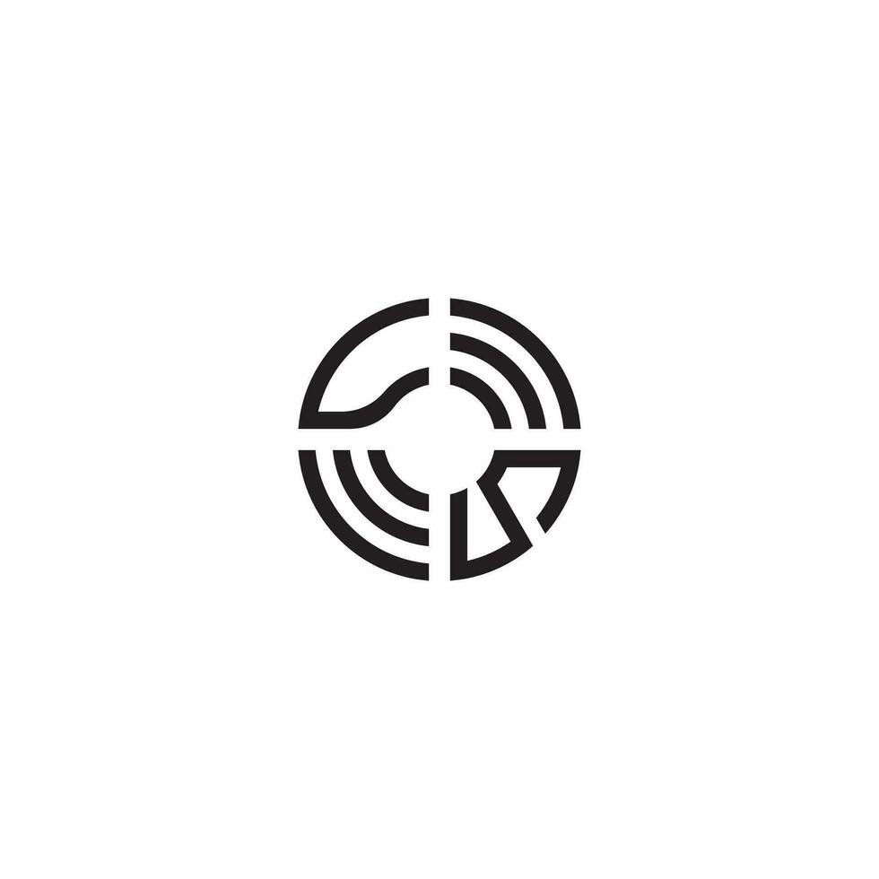 SV circle line logo initial concept with high quality logo design vector