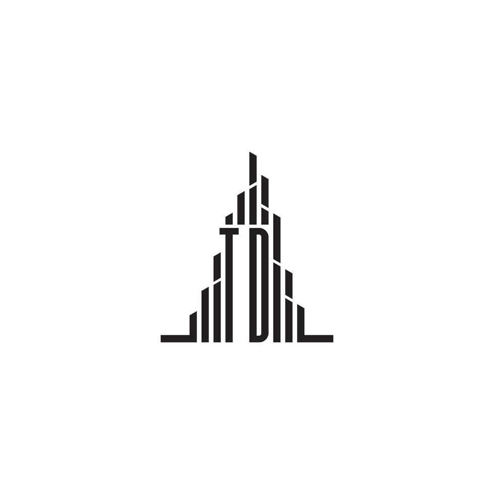 TD skyscraper line logo initial concept with high quality logo design vector