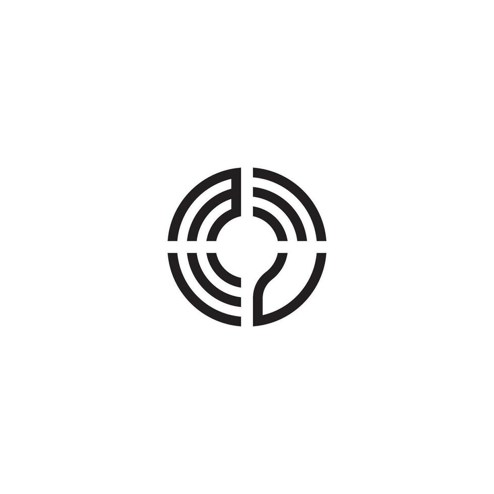 VM circle line logo initial concept with high quality logo design vector