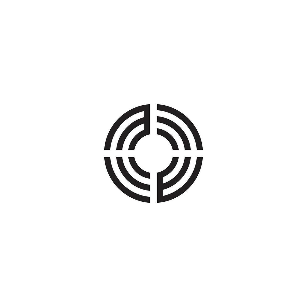 WM circle line logo initial concept with high quality logo design vector