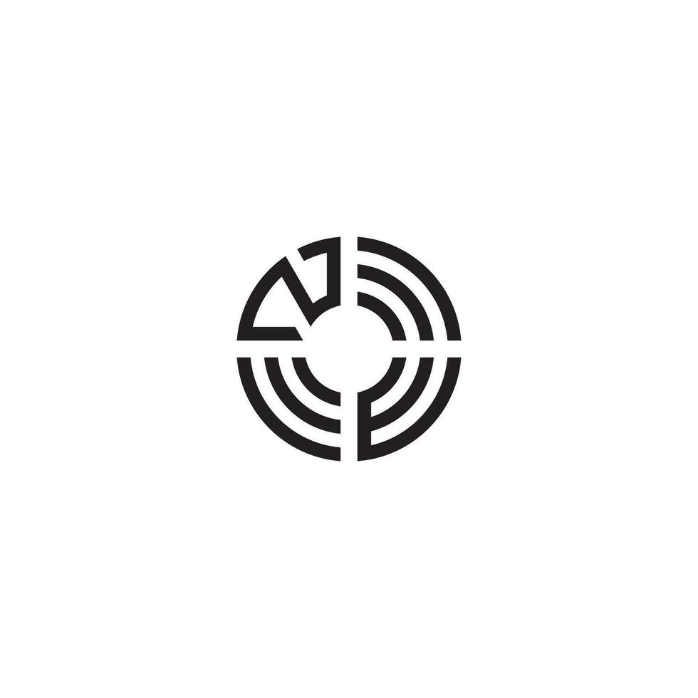 wz circulo línea logo inicial concepto con alto calidad logo diseño vector