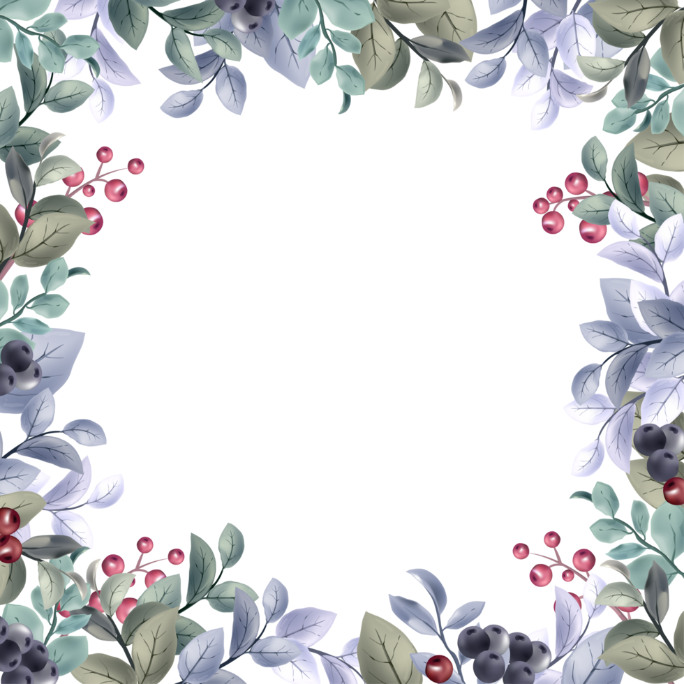 winter flower square frame png