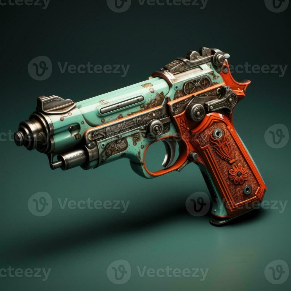 AI generated Pistol in Realistic Photo Dark Background Generative AI