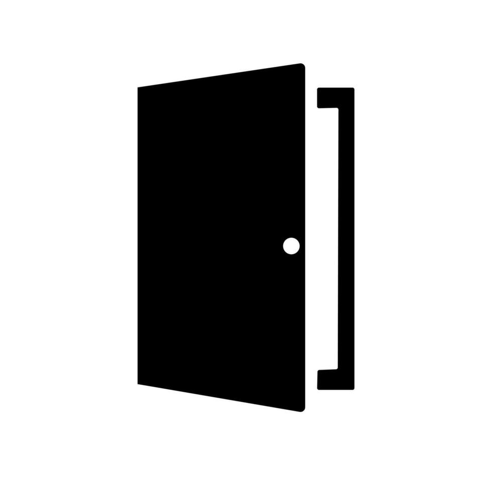 abierto puerta icono en de moda aislado en blanco antecedentes. abierto puerta símbolo para web sitio diseño vector
