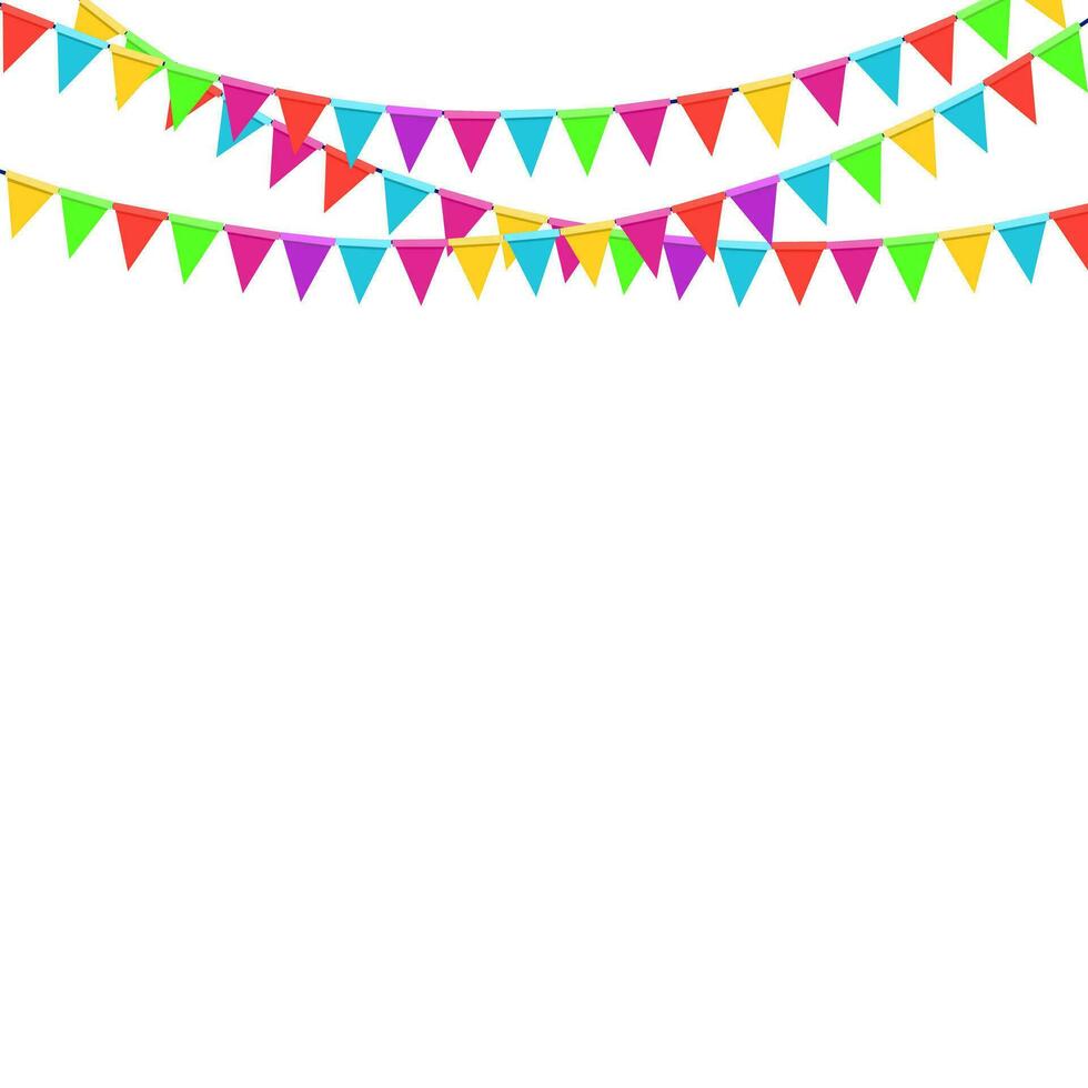 Colorful Party Flags. Party Background with Flags Vector Illustration