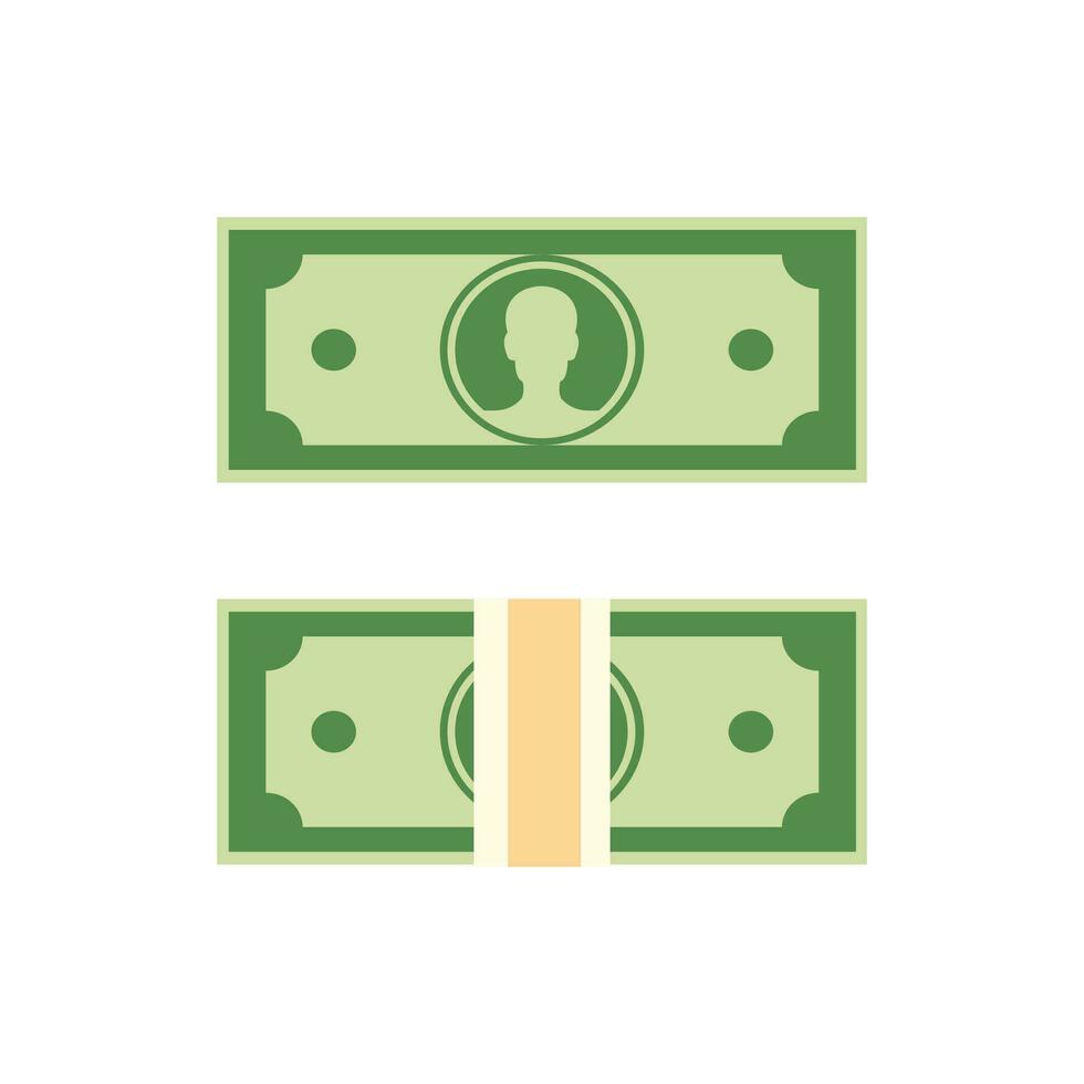 banknotes icon. paper money. bill currency. Isolated on white background. vector