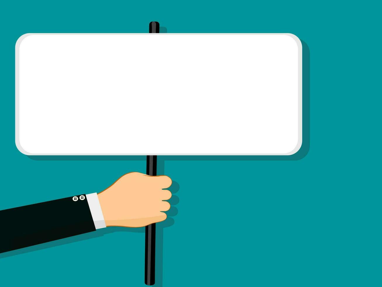 People holding a blank sign. Advertising concept. vector illustration