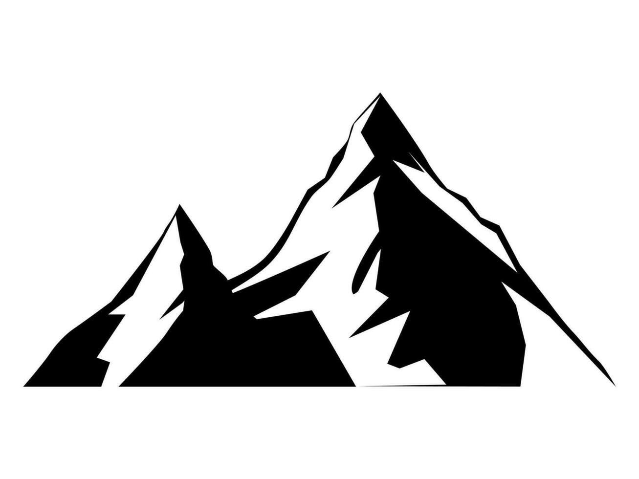 Mountain Shapes For Logos. Mountain peaks black silhouette Vector illustration