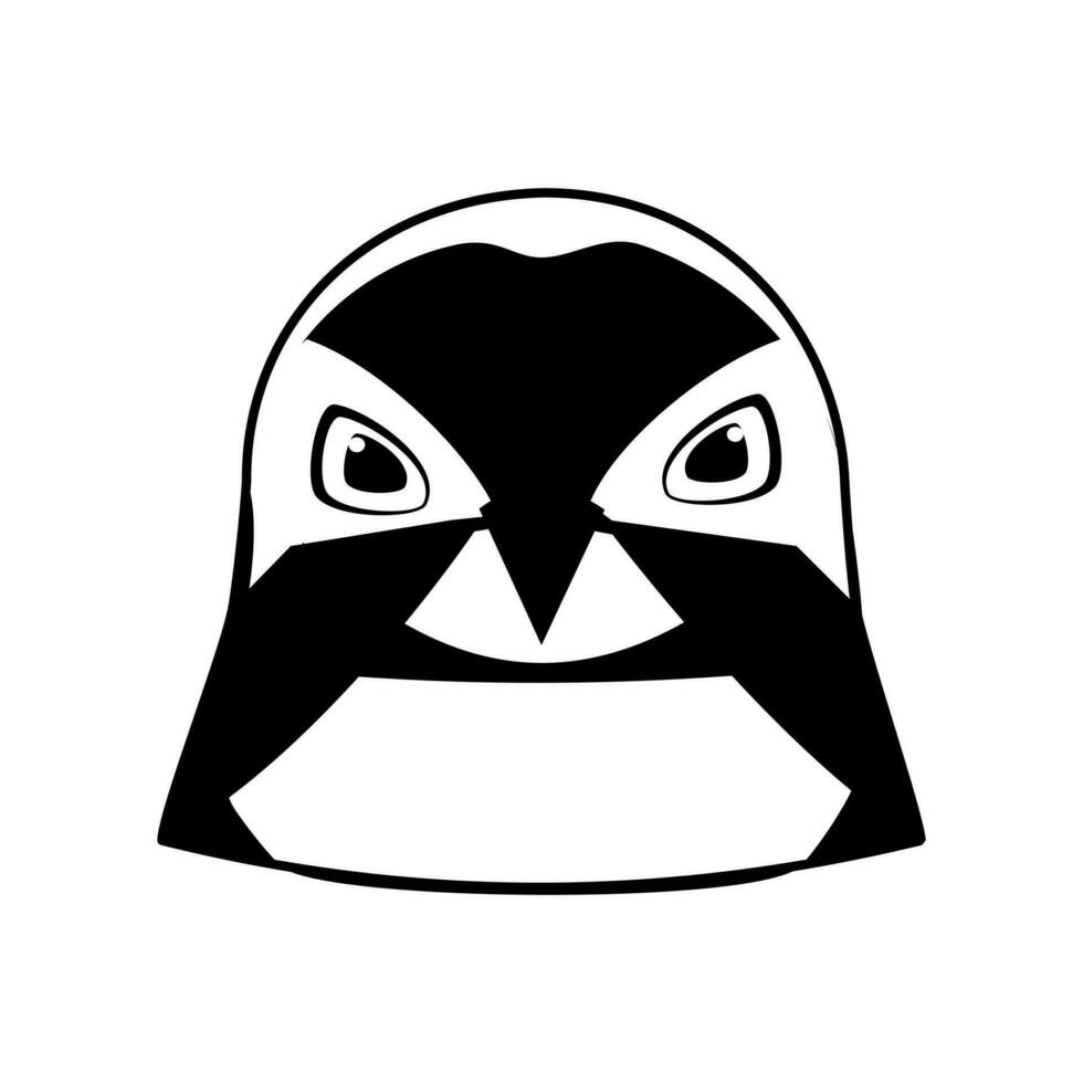 un negro y blanco pingüino cabeza con un grande pico vector
