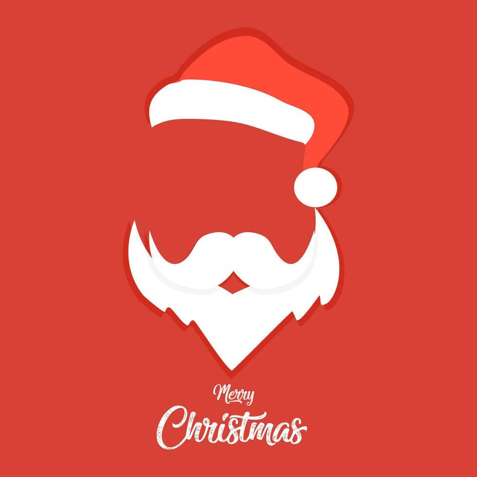 Santa Claus hat and beard. Christmas greeting cards. vector illustration eps