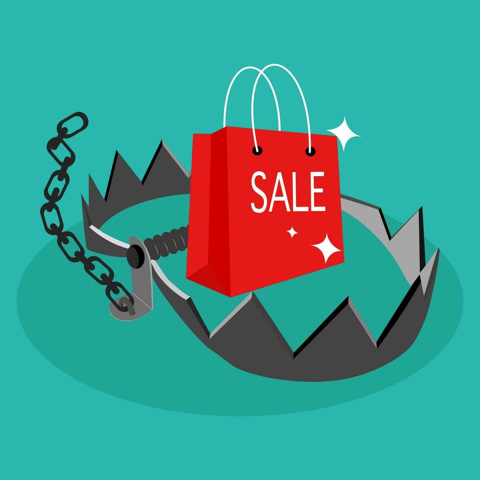 Traps and bags for sale. Use a bag for bait. Vector illustration design