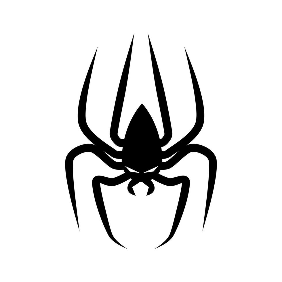 negro araña silueta. araña icono aislado en blanco antecedentes vector