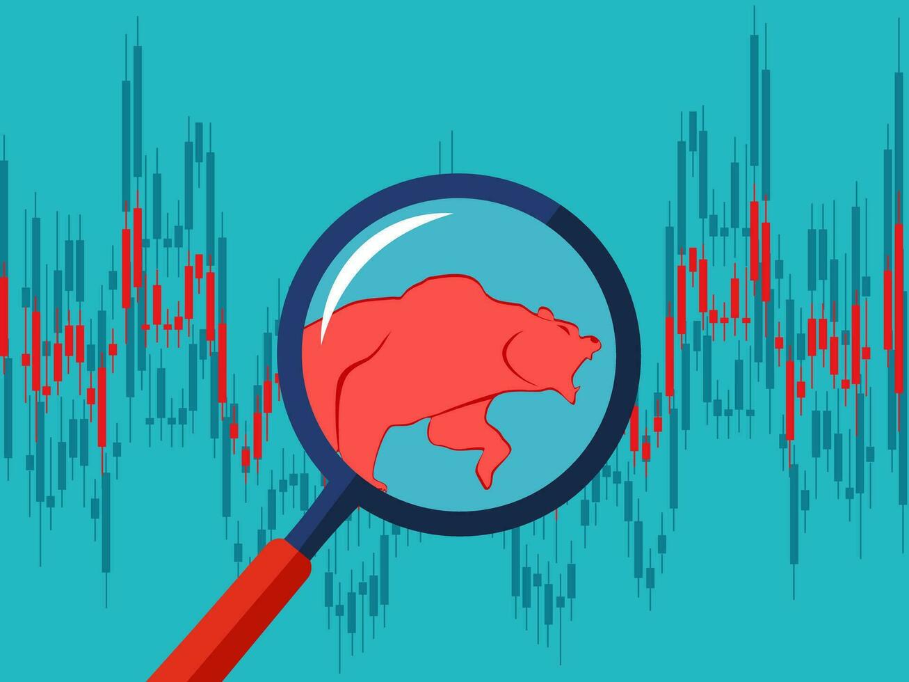 bear market trend isolate on green background. Illustration vector