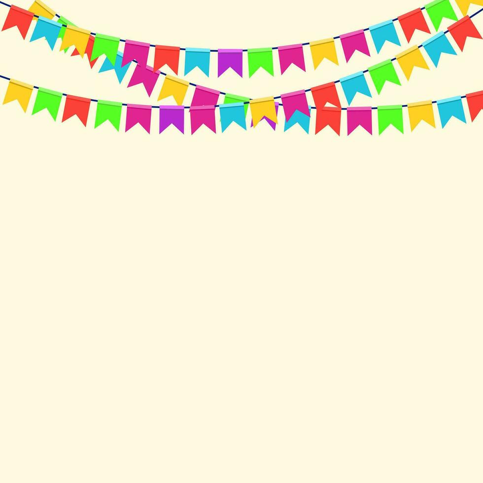 Colorful Party Flags. Party Background with Flags Vector Illustration
