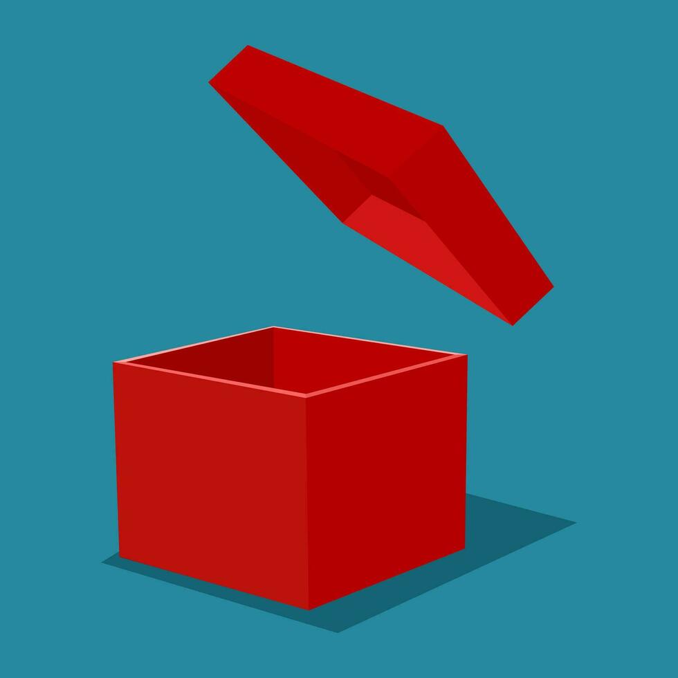 abierto el rojo regalo caja. aislado en antecedentes vector ilustración