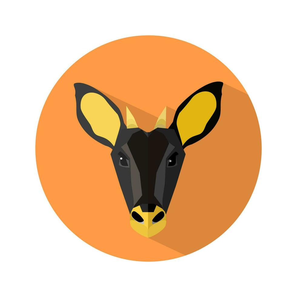 goral icon on white background. deer logo. Vector illustration