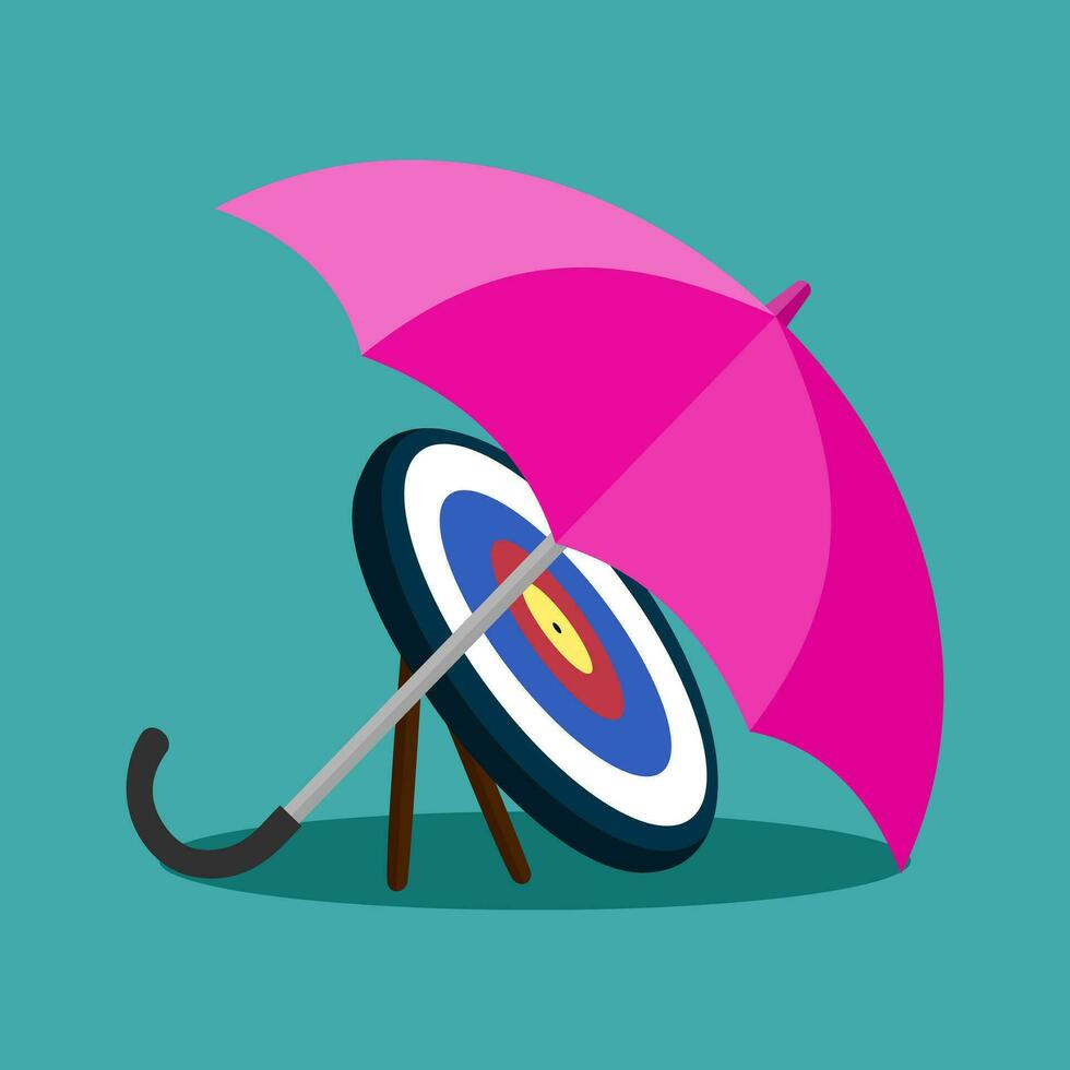 an umbrella with a target and arrow vector