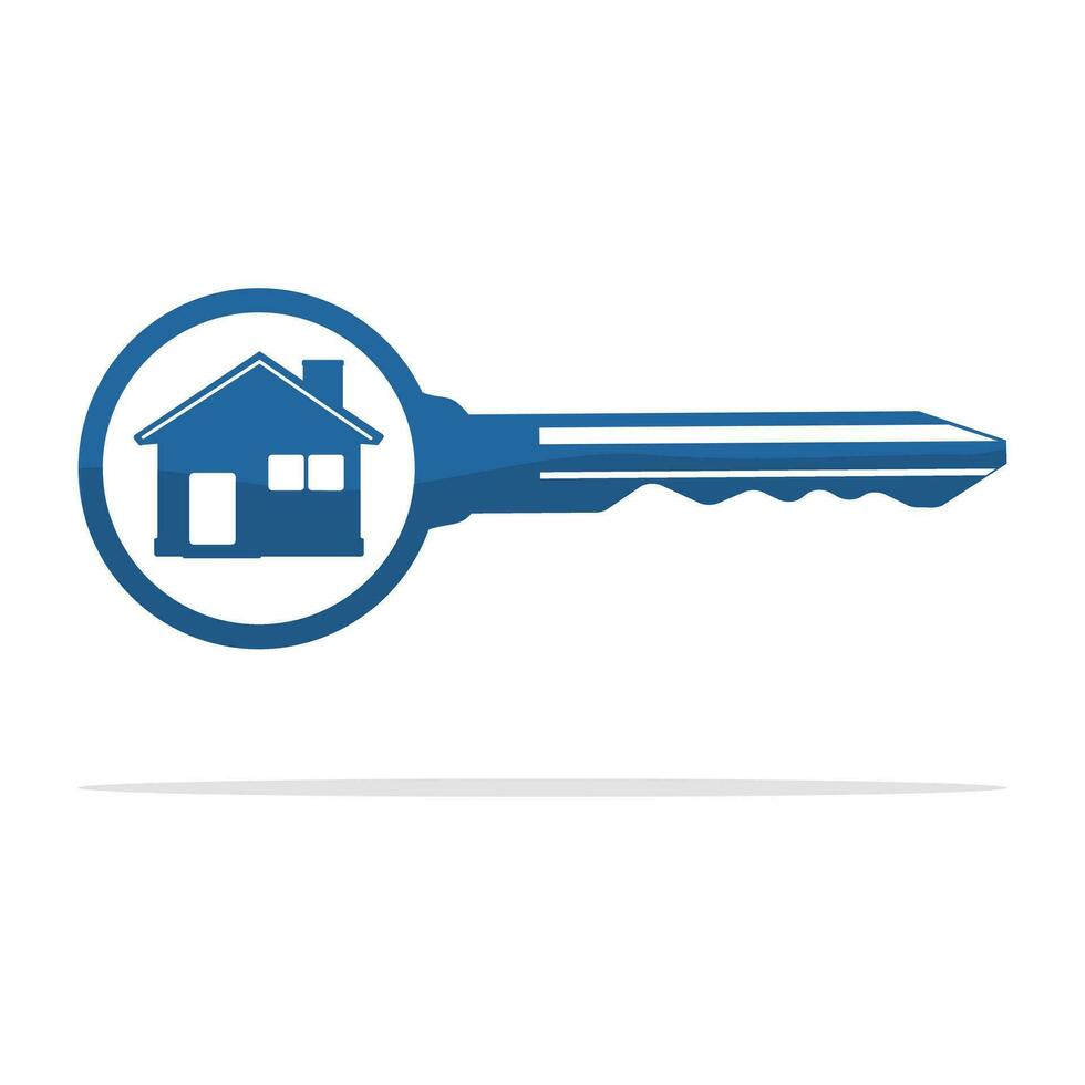 key house icon. House key icon. Vector illustration. Estate concept with house and key
