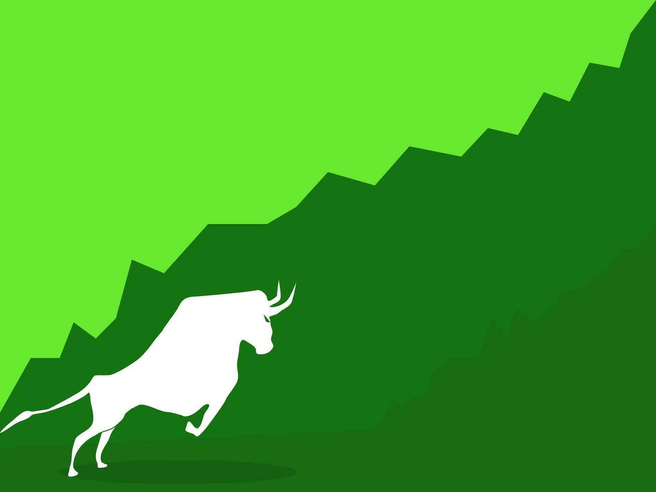 Bull market vector. The concept of Bull market on stock market investment good situation vector