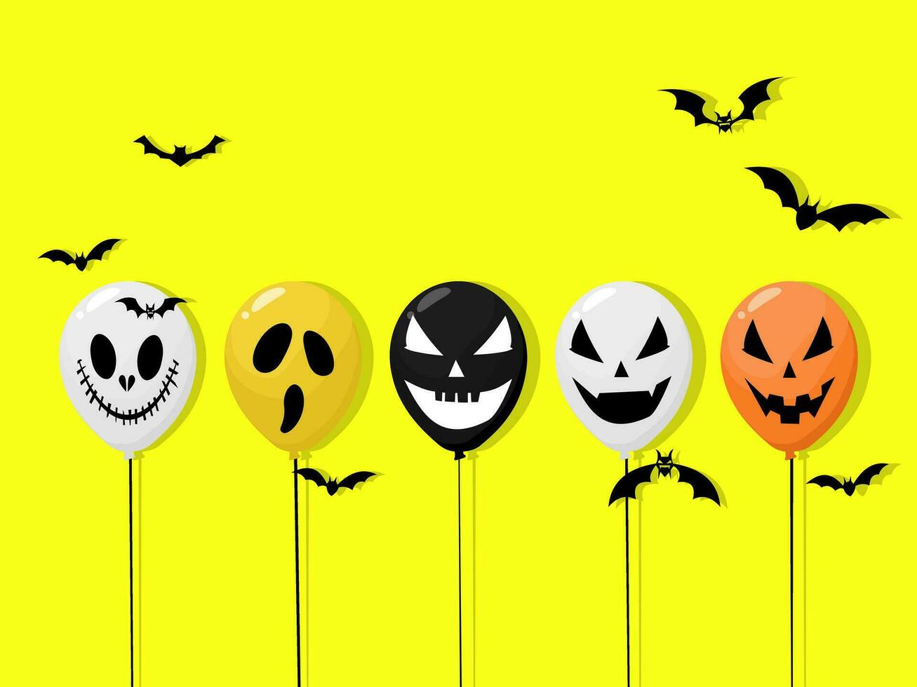 Happy Halloween. Holiday concept with holiday colorful balloons. for banner party halloween vector