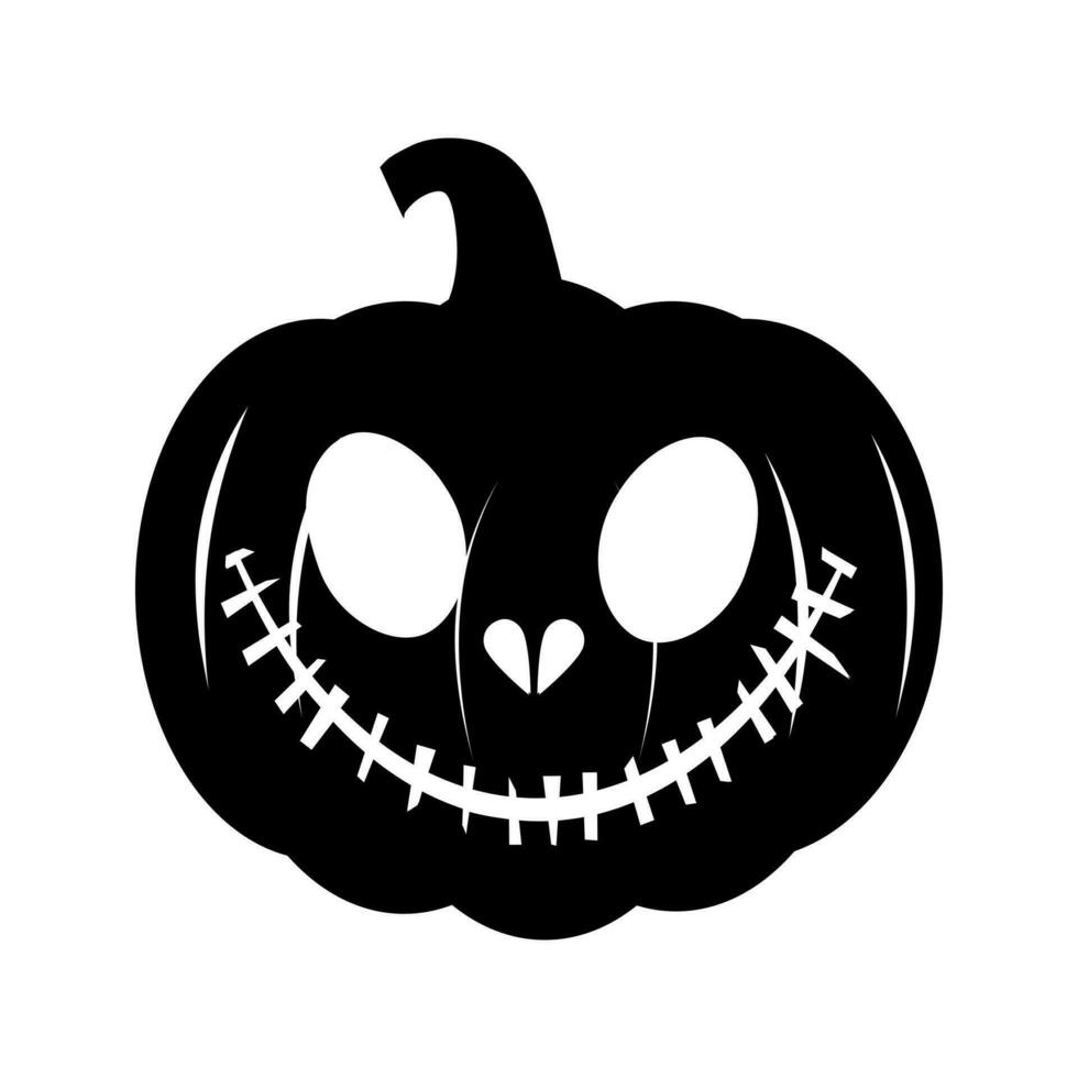 silhouette of Halloween pumpkin on white background. vector illustration