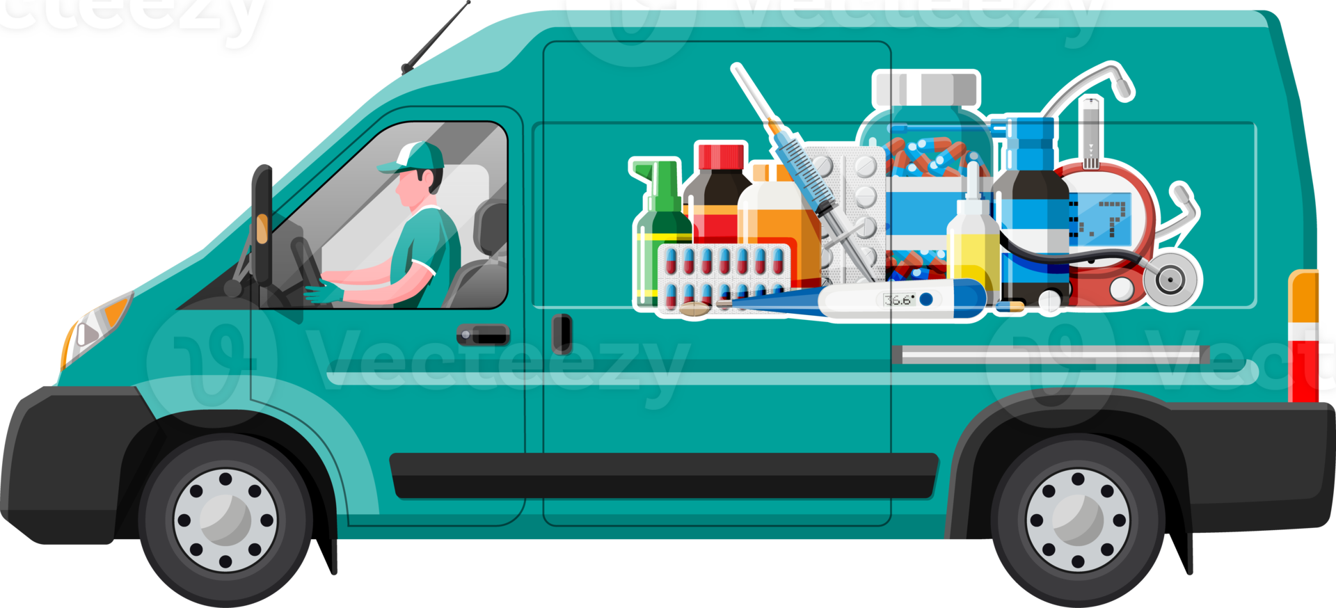 Van for delivery pharmaceutical drugs. png