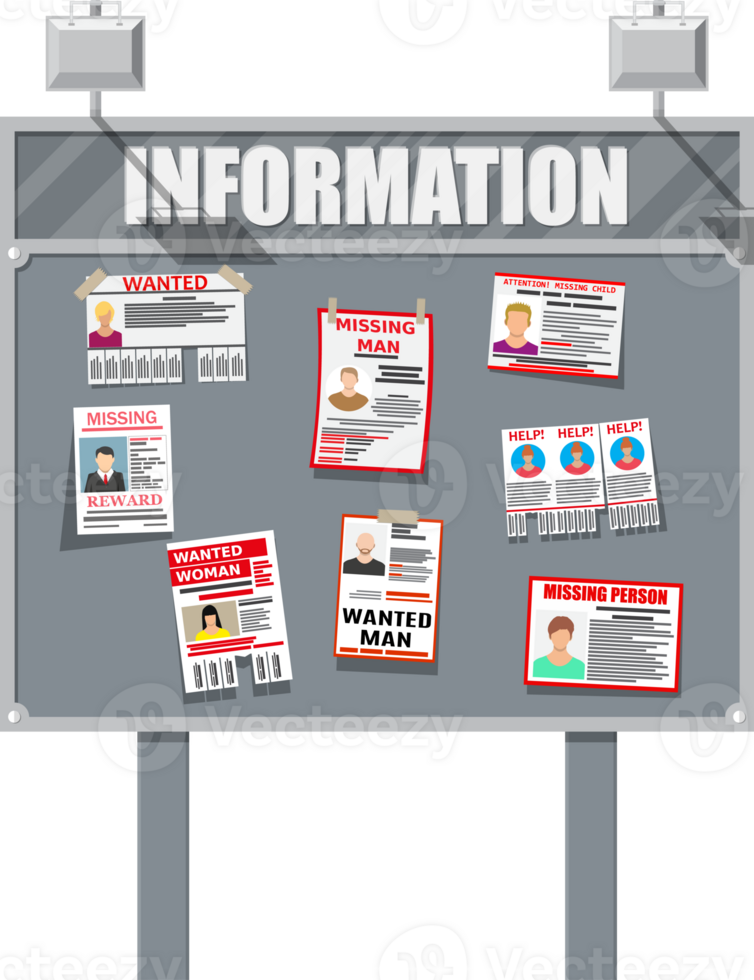 Wanted people paper poster png