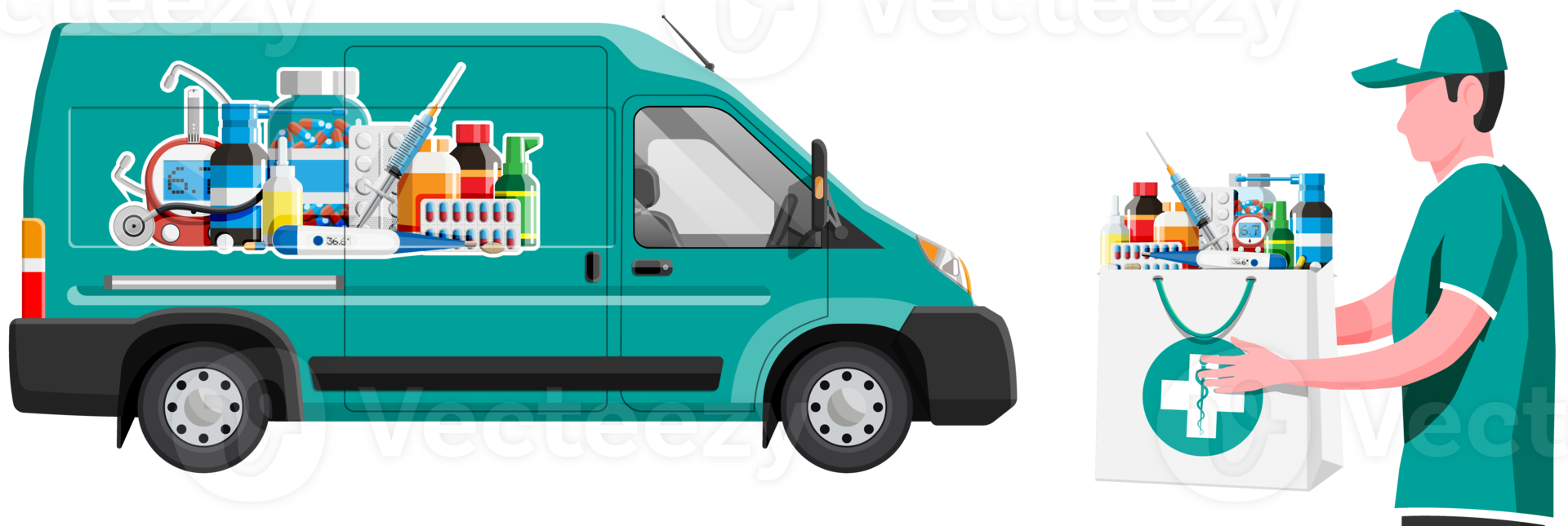Van for delivery pharmaceutical drugs. png