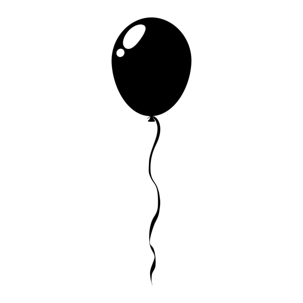 Balloon icon. Silhouette balloon. Balloon isolated on white background. vector