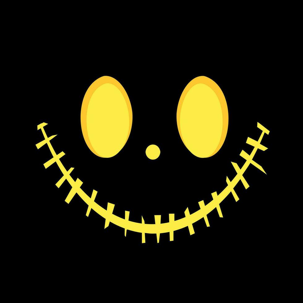 Halloween ghost mask on black background Vector illustration