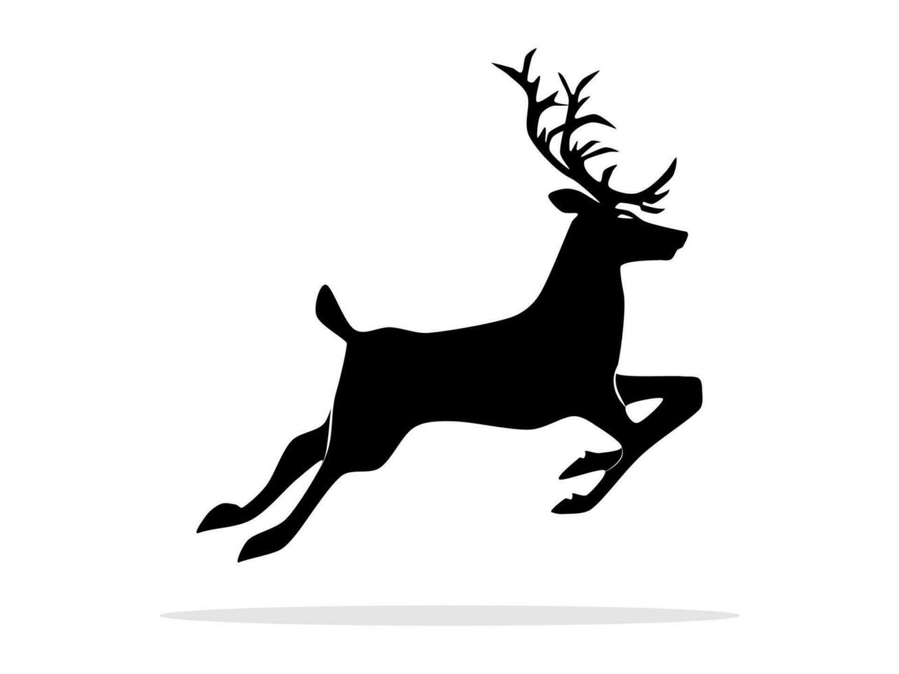silhouette of deer isolated on white background. Vector illustration