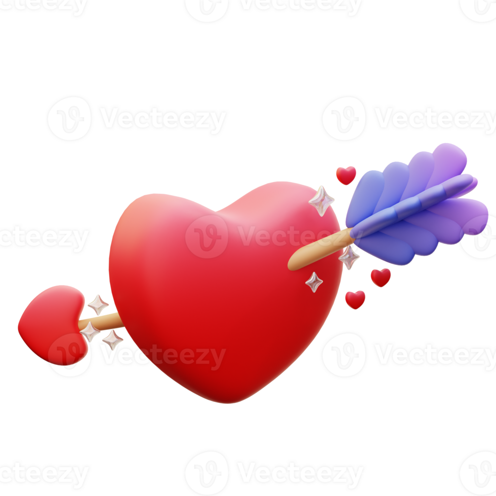 3d illustration of falling in love png
