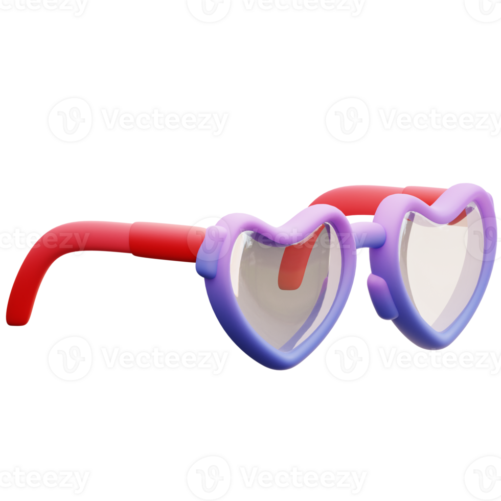 3d illustration av kärlek glasögon png