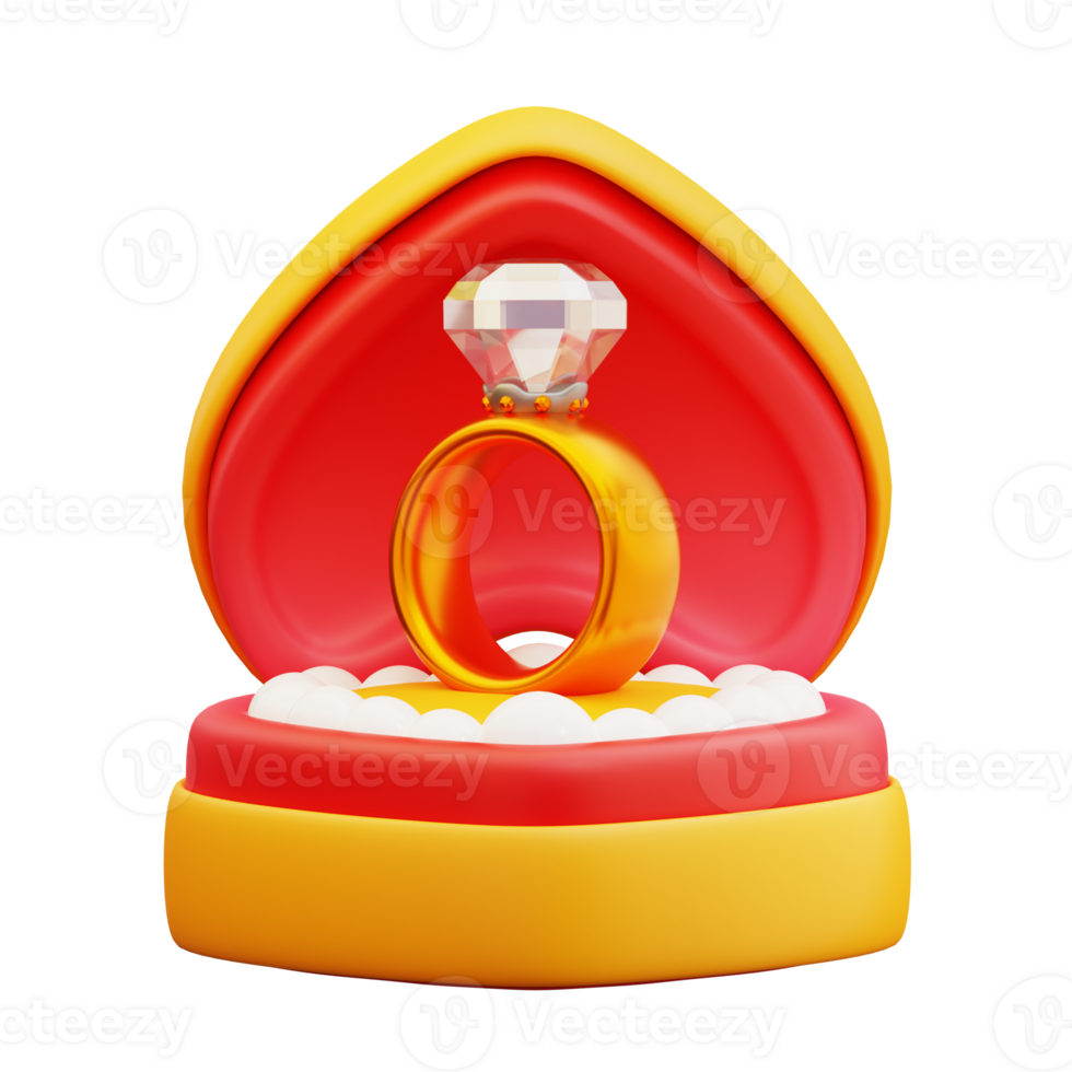 3d illustration of a diamond ring png