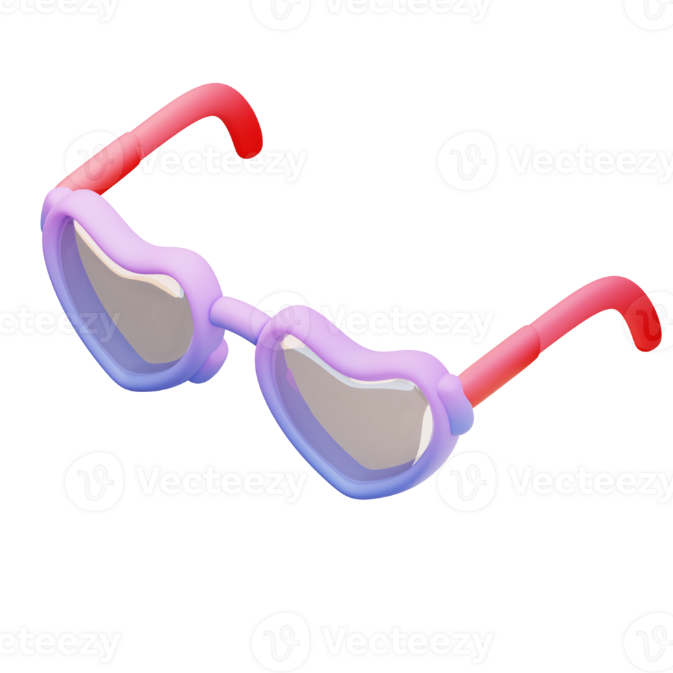 3d illustration of love glasses png