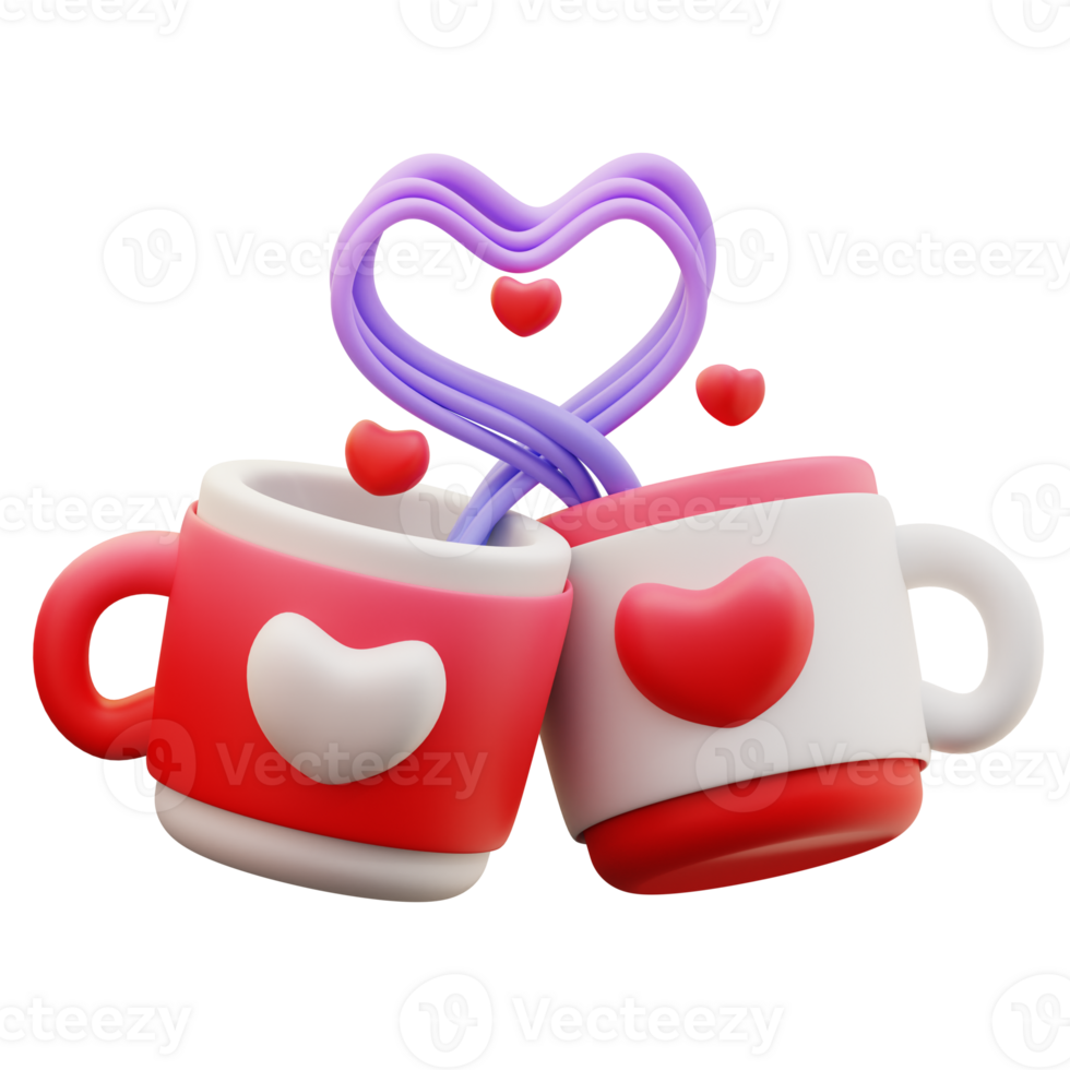 3d illustration of love glass png