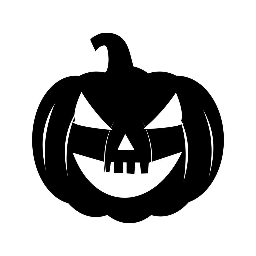 silhouette of Halloween pumpkin on white background. vector illustration