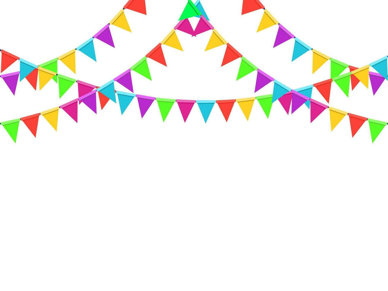 Colorful Party Flags. Party Background with Flags Vector Illustration.