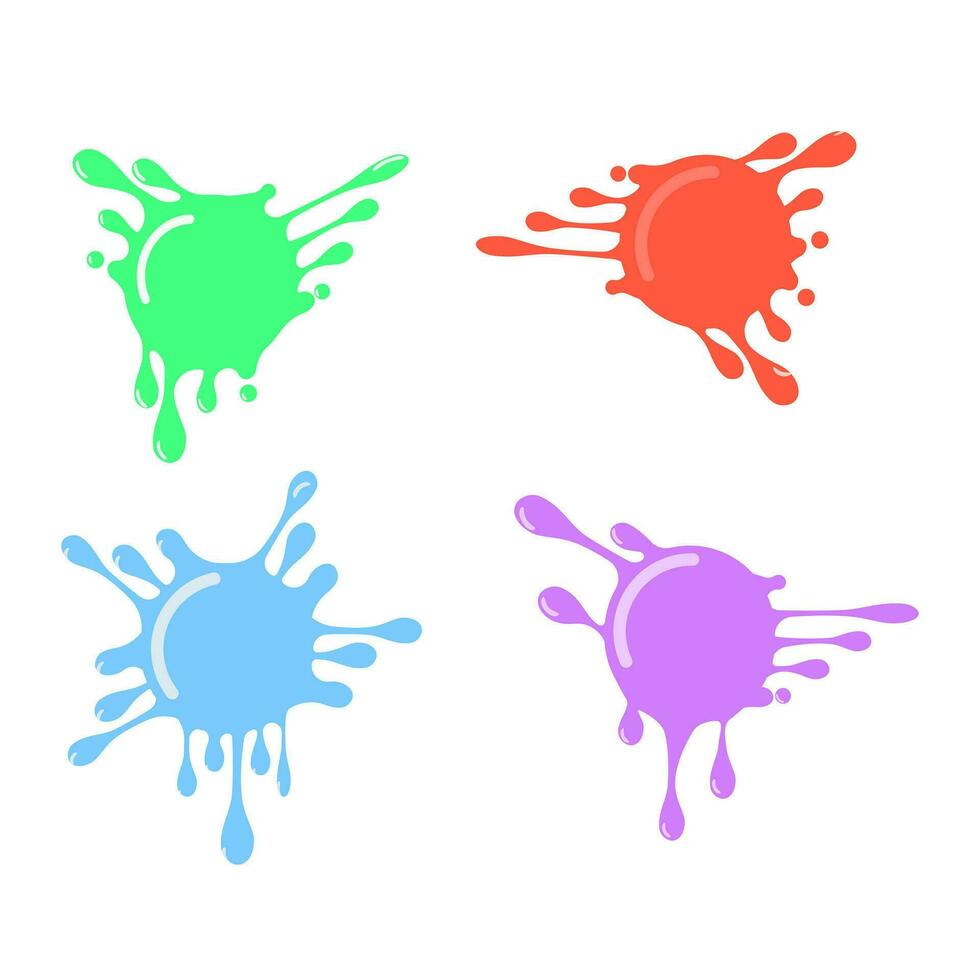 set of colored blots on the white background. vector illustration