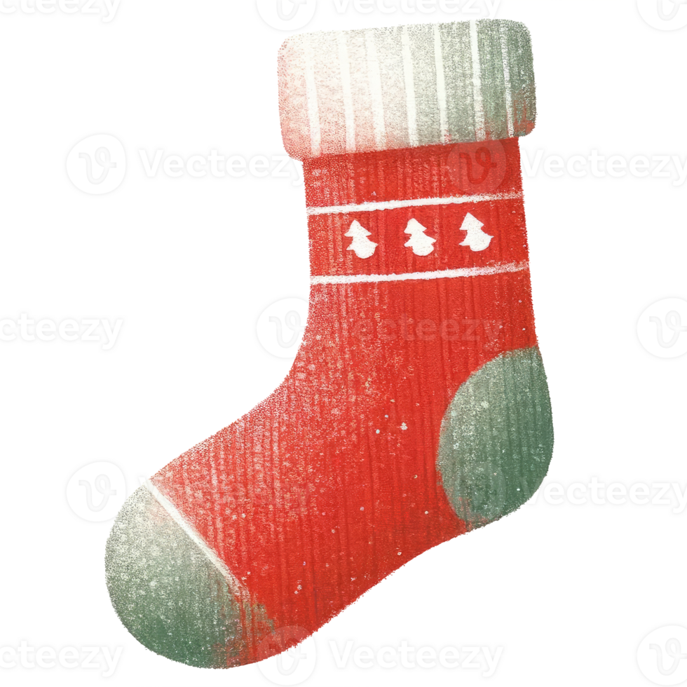 AI generated Watercolor Christmas socks isolated png