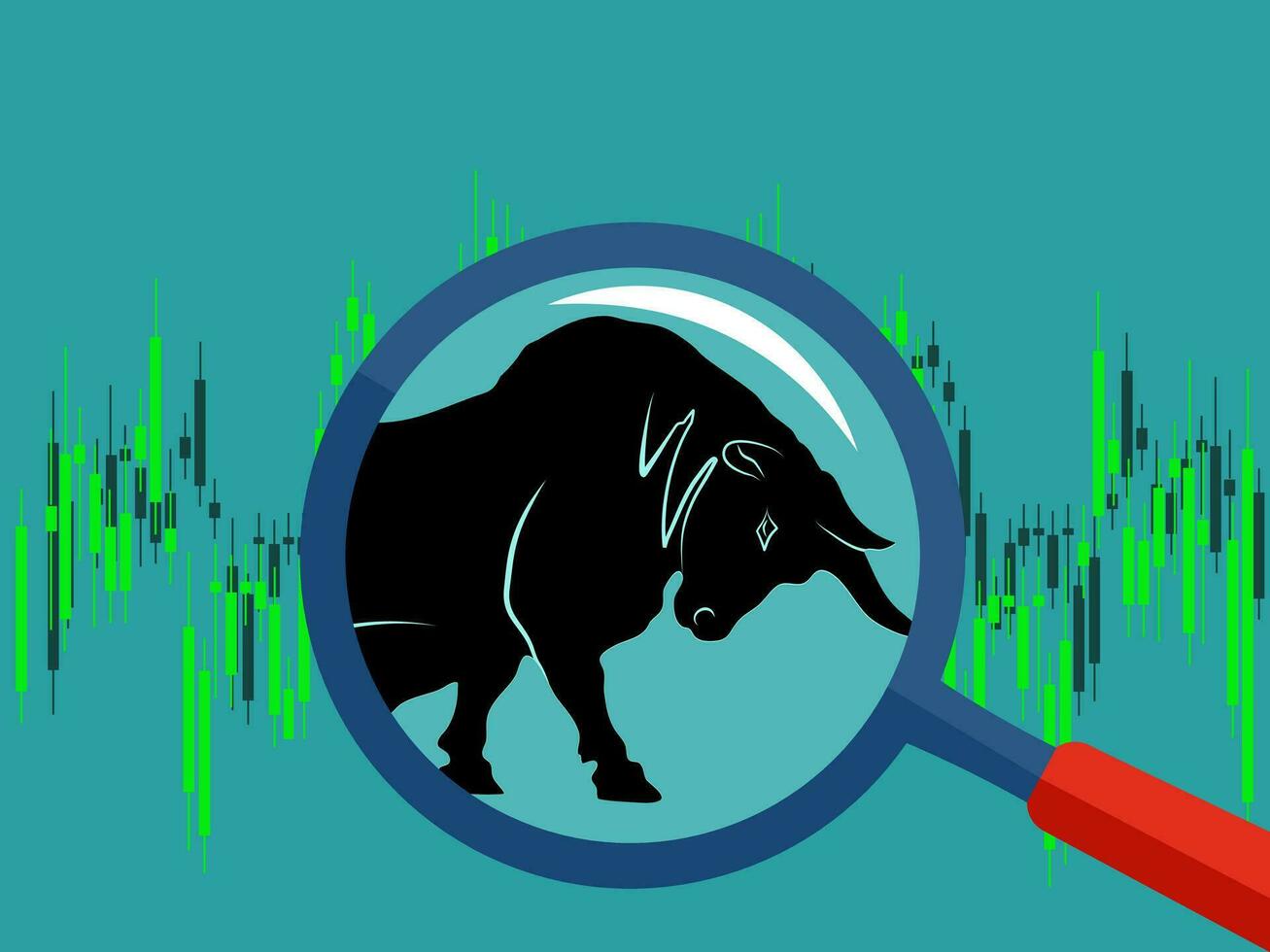 The bull market which rising price of securities are expected vector